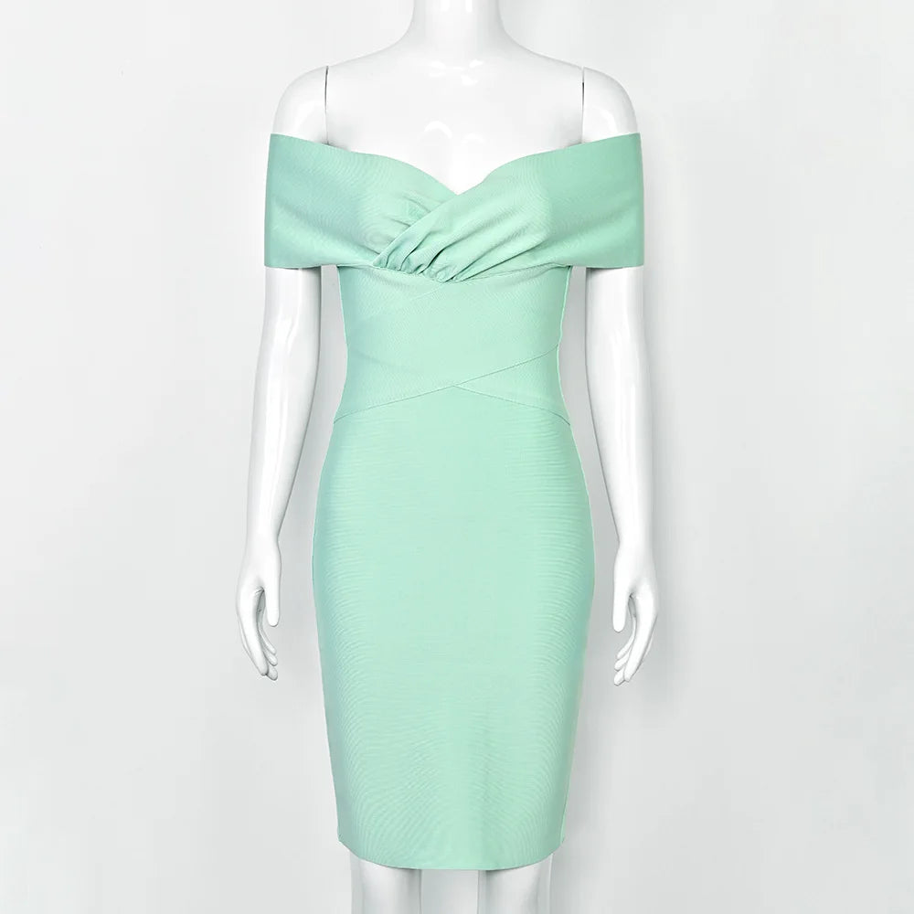 Temperament cocktail party bandage dress party socialite dress off shoulder sexy hip hugging elastic dress